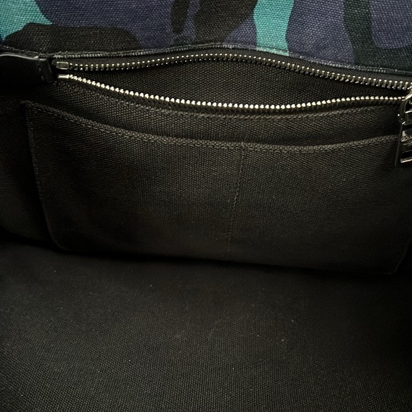 PRADA LARGE CANAPA DENIM ARMY BLUE PRINT - Picture 16 of 17